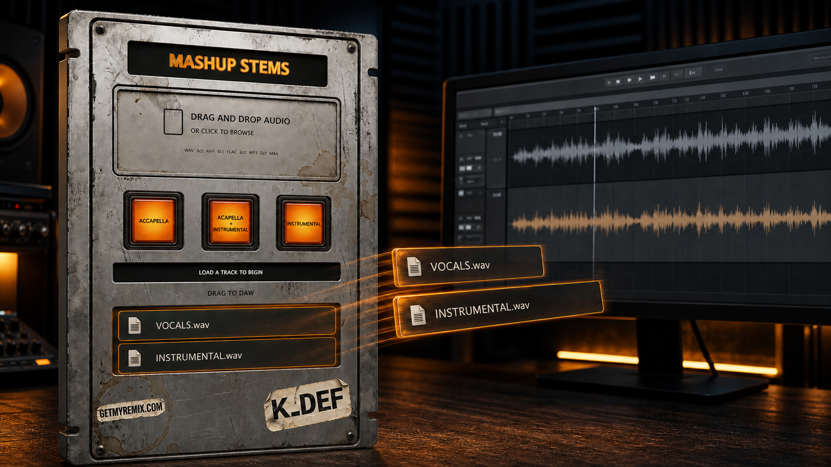 Dragging both MASHUP STEMS results into a DAW